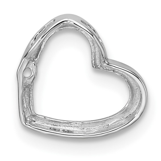 14k White Gold Holds 1-1.7mm Stone Heart Chain Slide Mounting
