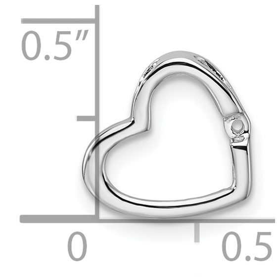14k White Gold Holds 1-1.7mm Stone Heart Chain Slide Mounting