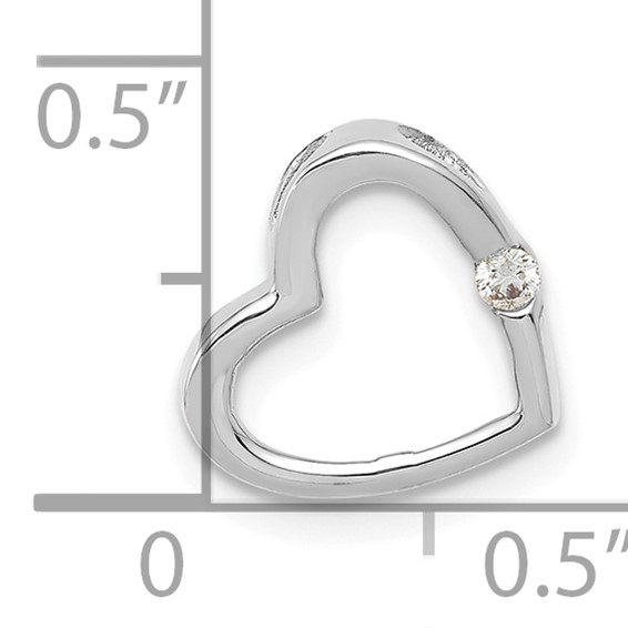 Gold Diamond Heart Chain Slide