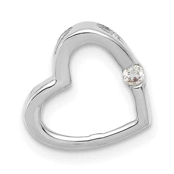 Gold Diamond Heart Chain Slide