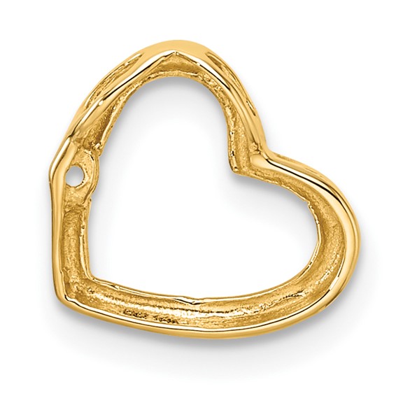 14k Holds 1-1.7mm Stone Heart Chain Slide Mounting