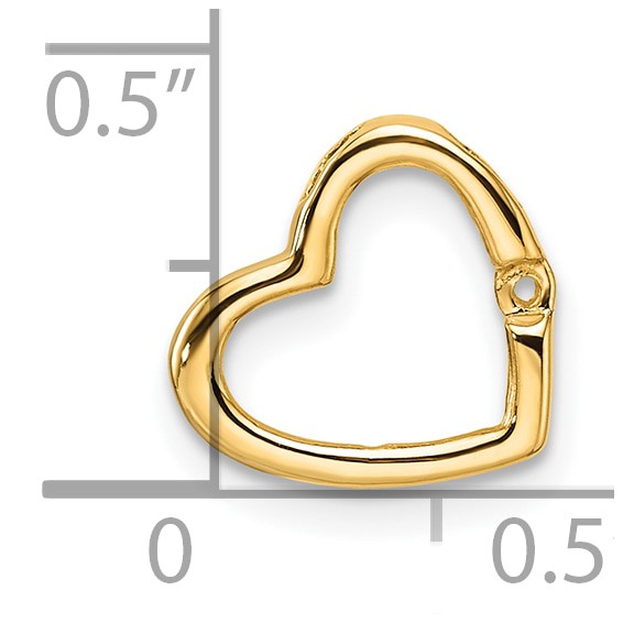 14k Holds 1-1.7mm Stone Heart Chain Slide Mounting