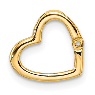 14k Holds 1-1.7mm Stone Heart Chain Slide Mounting