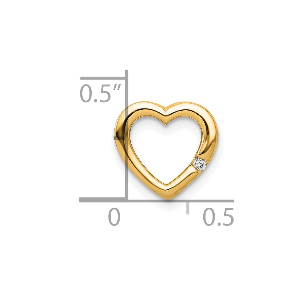 14k .01ct. Diamond Heart Chain Slide (PM4838-001-YA)