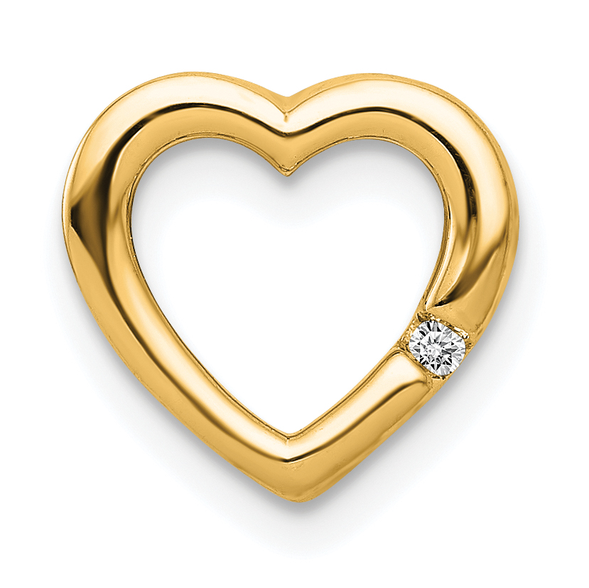 14k .01ct. Diamond Heart Chain Slide (PM4838-001-YA)
