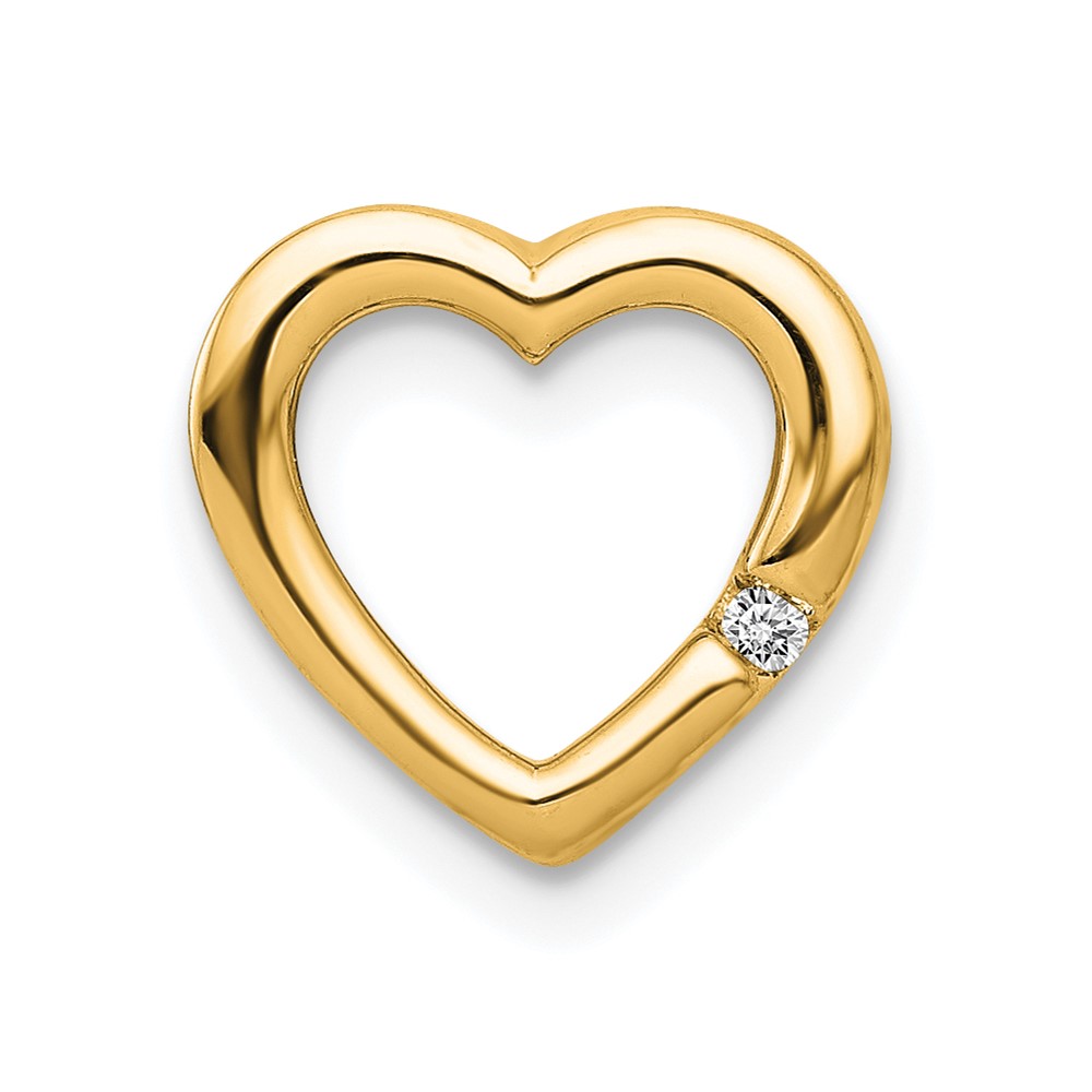 14k .01ct. Diamond Heart Chain Slide (PM4838-001-YA)
