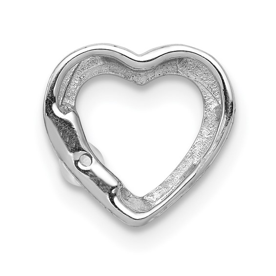 14k White Gold 1/20 carat Diamond Heart Chain Slide