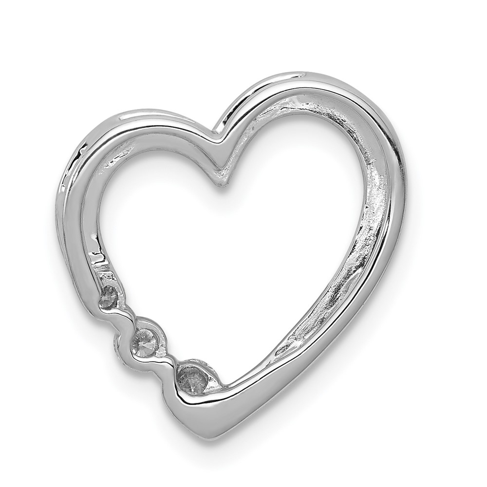 14k White Gold 1/6ct. Diamond Heart Chain Slide (PM4841-016-WA)