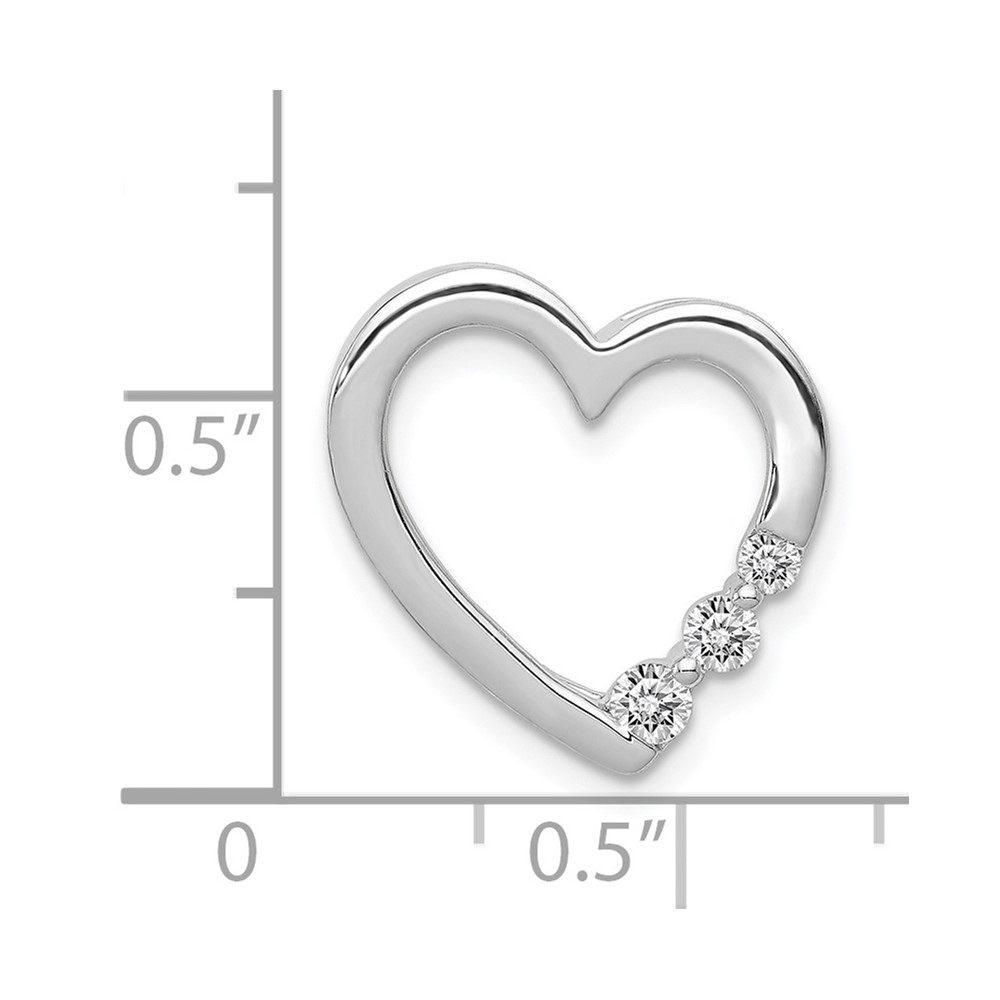 14k White Gold 1/6ct. Diamond Heart Chain Slide (PM4841-016-WA)