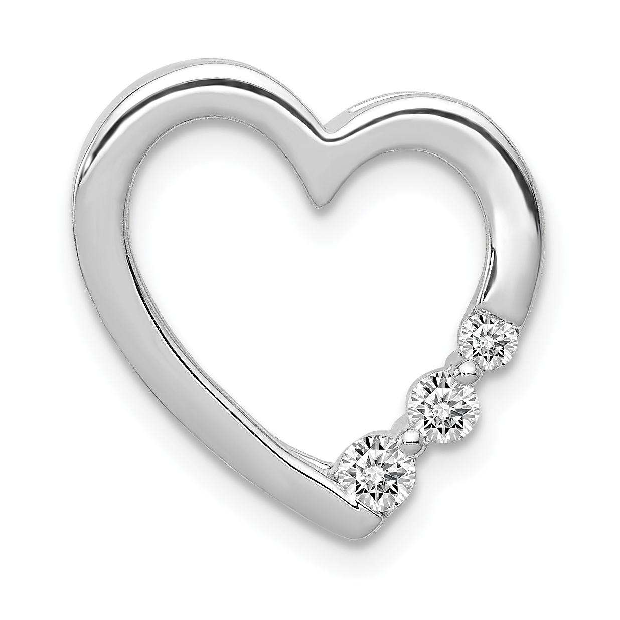 14k White Gold 1/6ct. Diamond Heart Chain Slide (PM4841-016-WA)