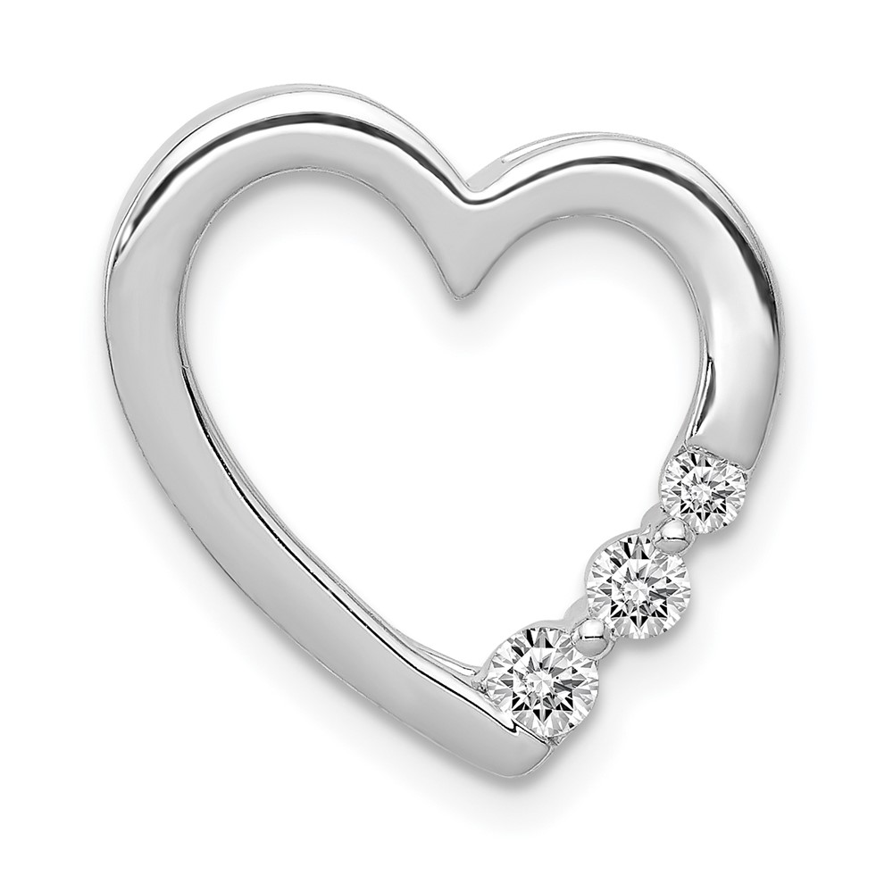 14k White Gold 1/6ct. Diamond Heart Chain Slide (PM4841-016-WA)
