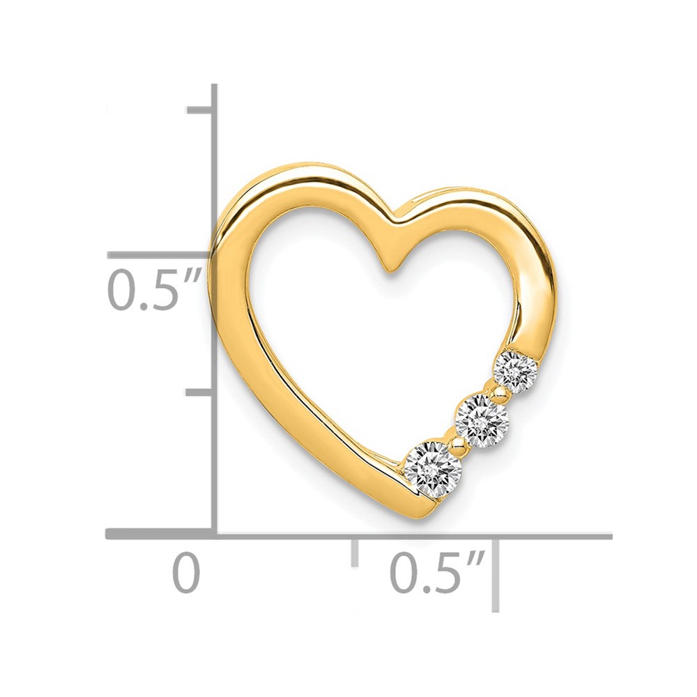 14k 1/6ct. Diamond Heart Chain Slide (PM4841-016-YA)