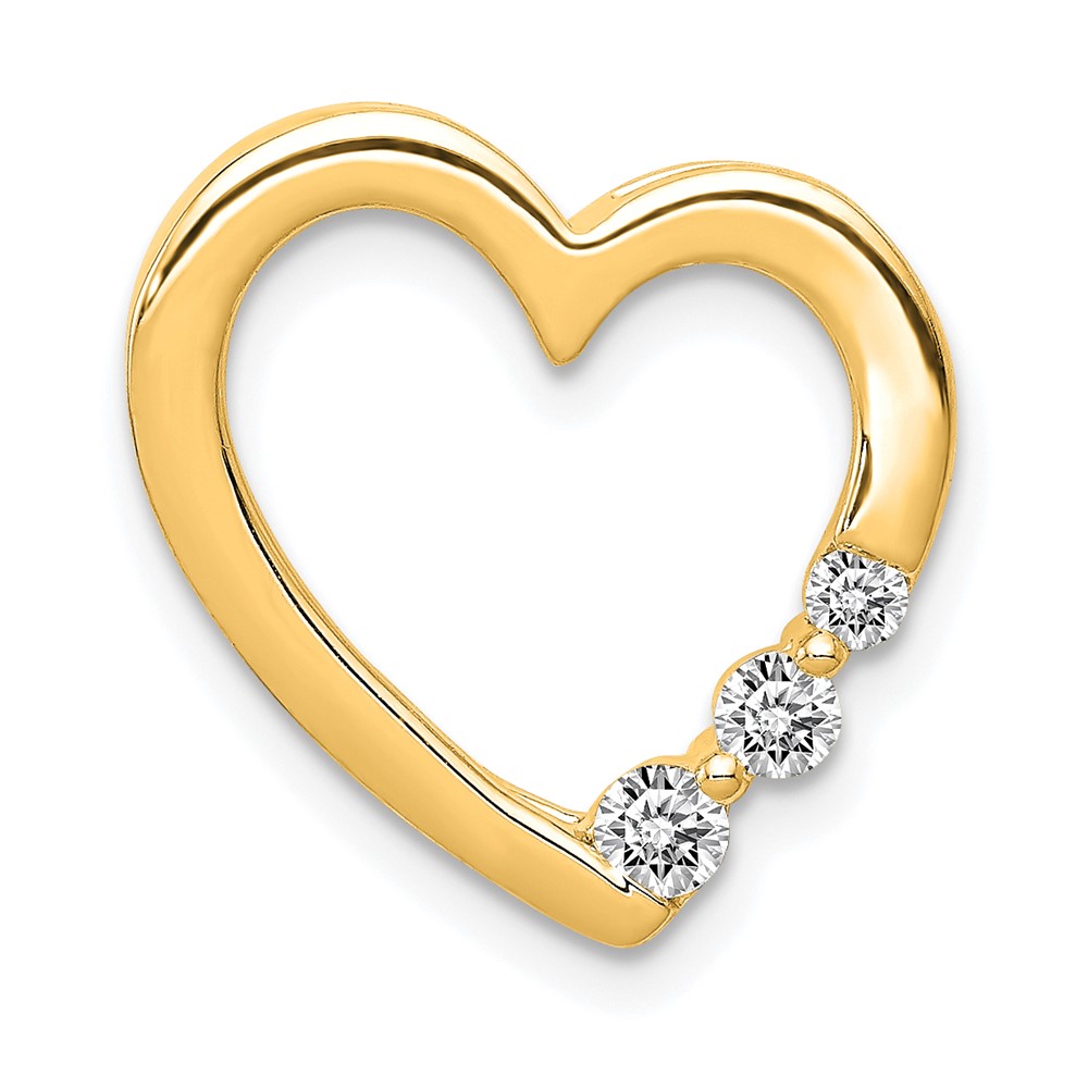 14k 1/6ct. Diamond Heart Chain Slide (PM4841-016-YA)