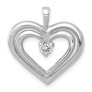 Diamond Double Heart Pendants