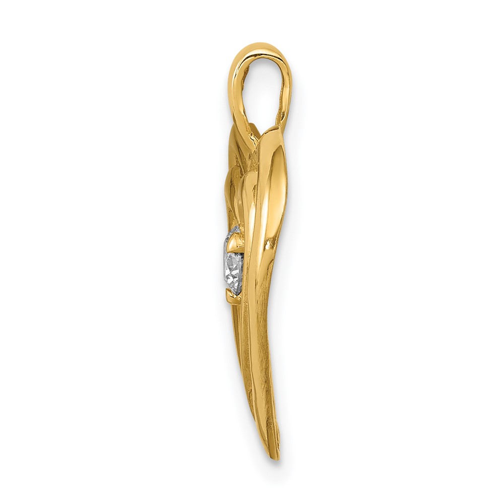 14k AA Diamond Double Heart Pendant (PM4842-013-YA)