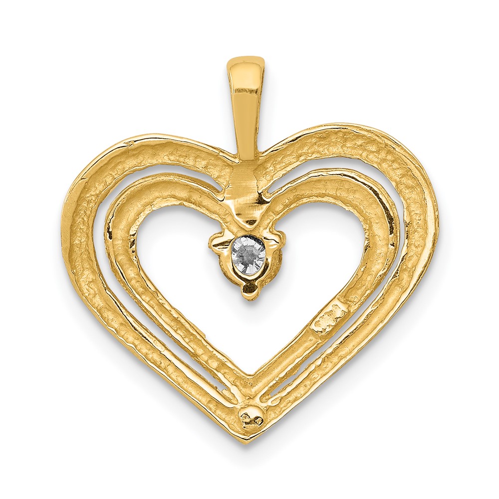 14k AA Diamond Double Heart Pendant (PM4842-013-YA)