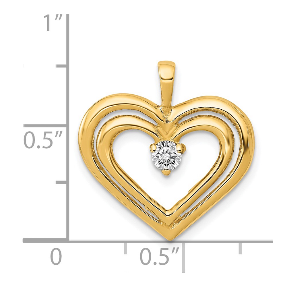14k AA Diamond Double Heart Pendant (PM4842-013-YA)