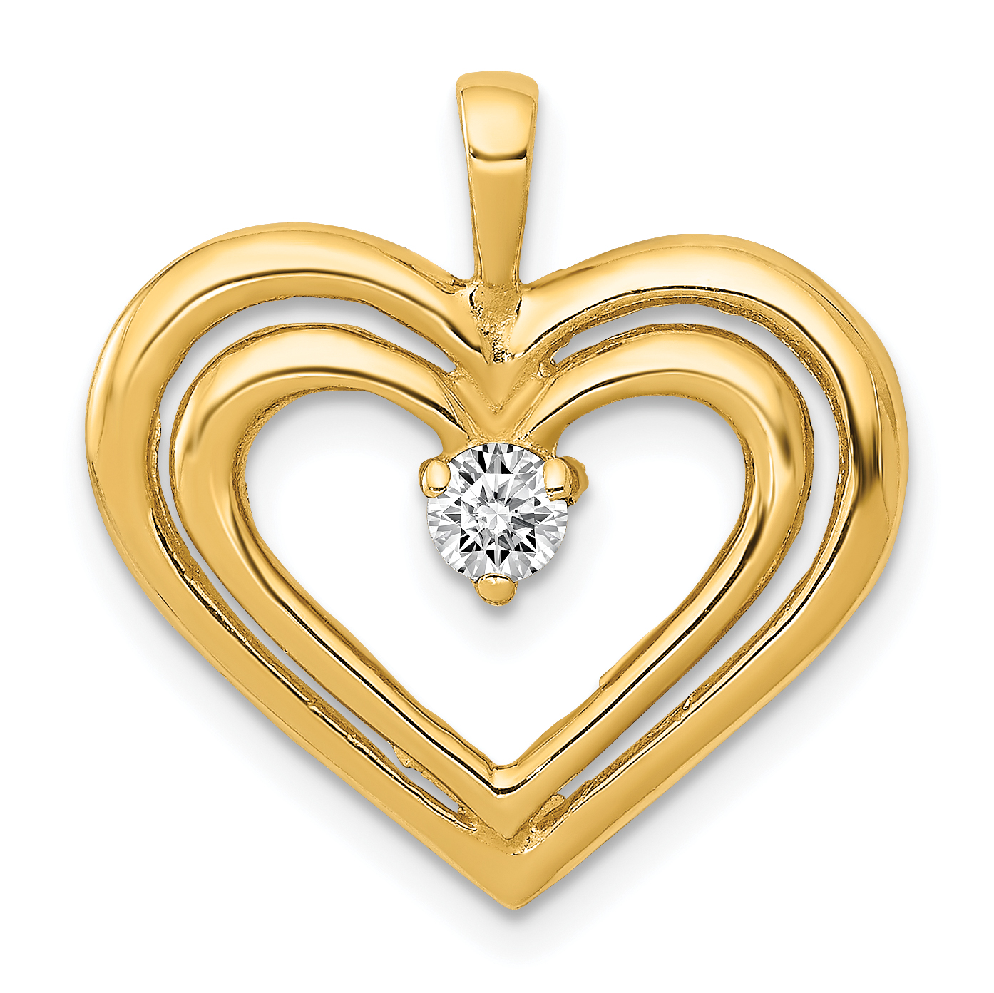 14k AA Diamond Double Heart Pendant (PM4842-013-YA)