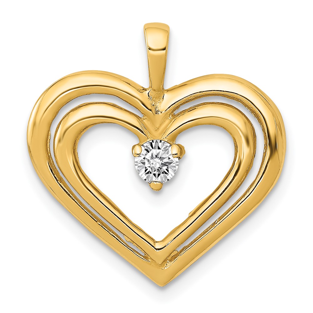 14k AA Diamond Double Heart Pendant (PM4842-013-YA)