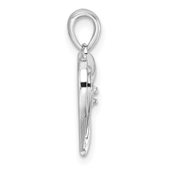 14k White Gold Holds 1-1.6mm Stone Heart Pendant Mounting