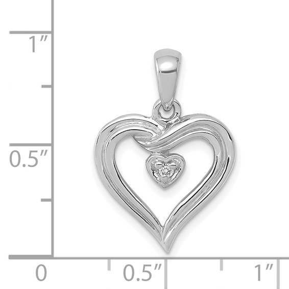 14k AA Diamond Heart Pendants