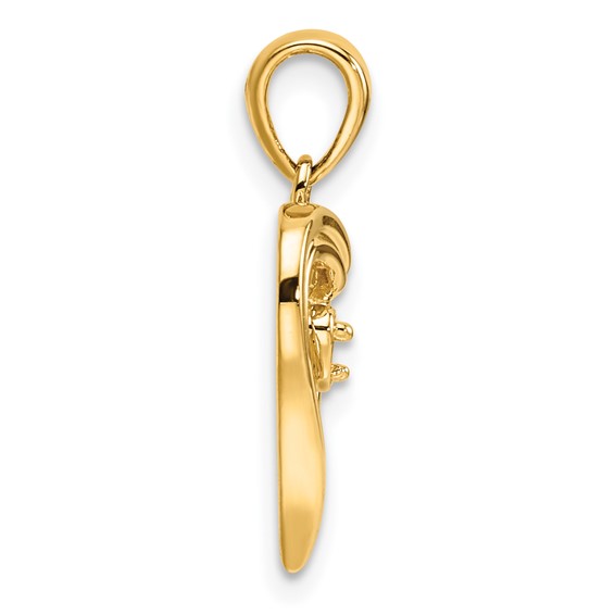 14k Holds 1-1.6mm Stone Heart Pendant Mounting