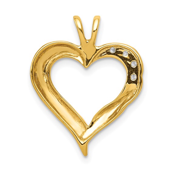 14k Holds 2-1.4mm/2-1.6mm Stones Heart Pendant Mounting