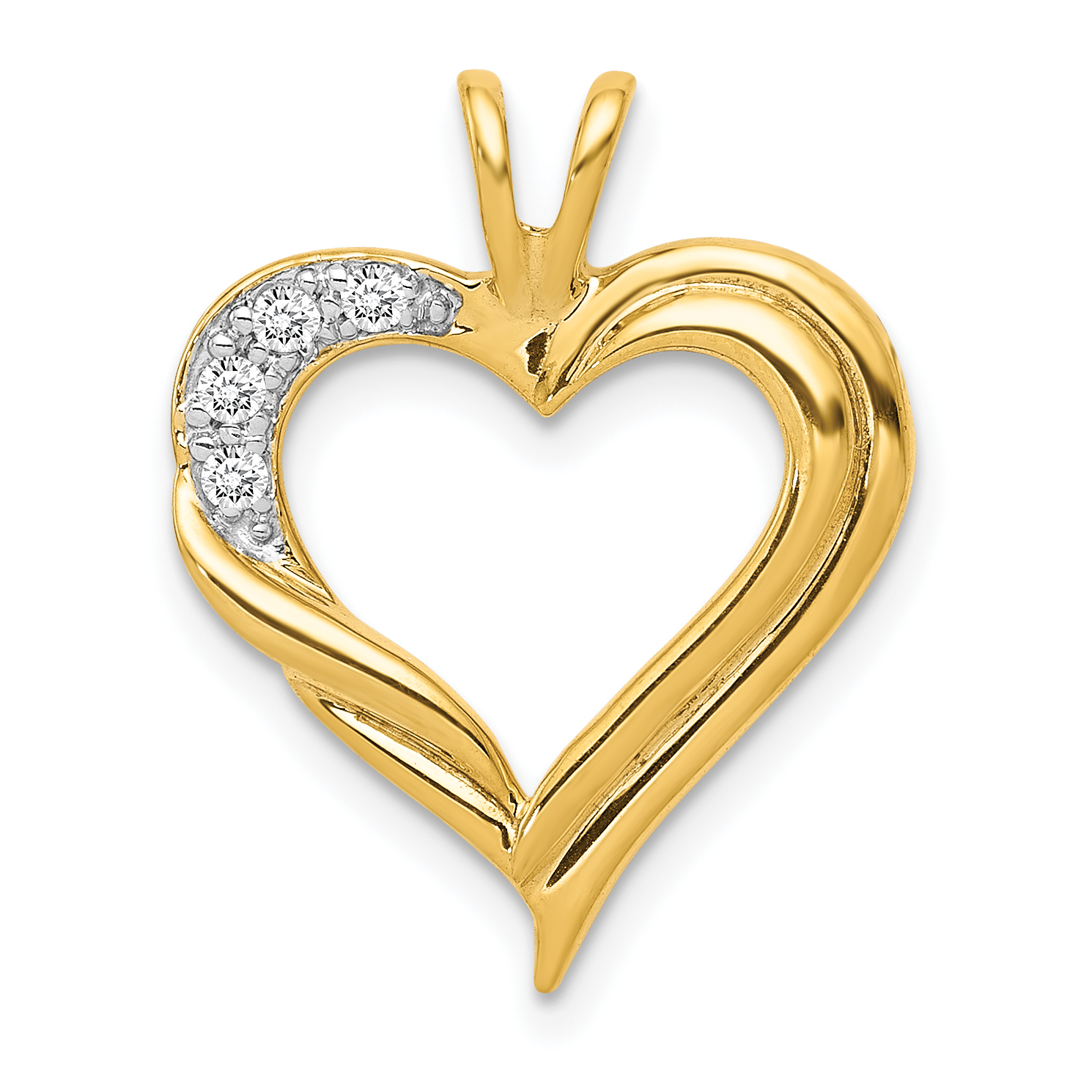 14k Diamond Fancy Heart Pendant (PM4844-005-YA)