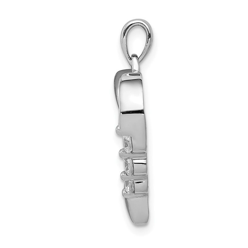 14k White Gold 1/4 carat Lab Grown Diamond VS/SI+ G+ Three Stone Heart Pendant