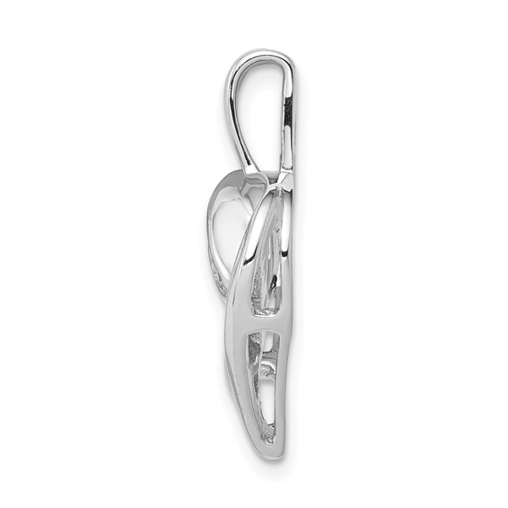 14k White Gold 1/8 carat Diamond Heart Pendant