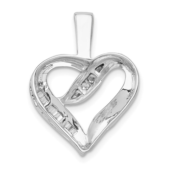 14k White Gold 1/8 carat Diamond Heart Pendant