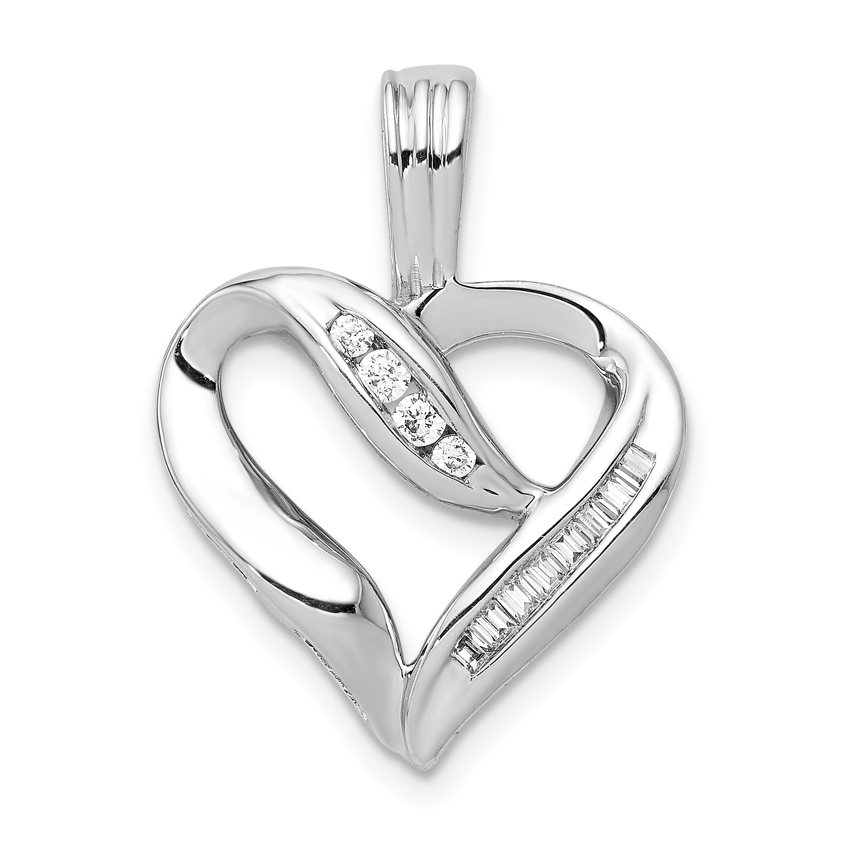 14k White Gold 1/8ct. Diamond Heart Pendant (PM4848-013-WA)