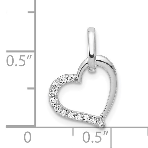14k White Gold 1/15 carat  Diamond Heart Pendant