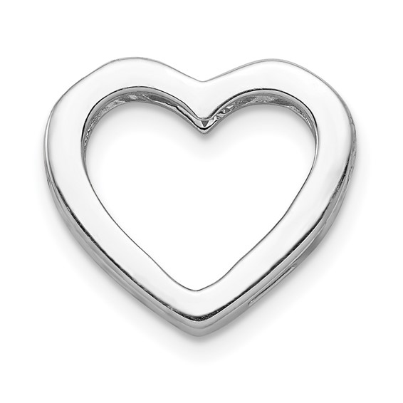 14k White Gold 1/6 carat Diamond Heart Chain Slide