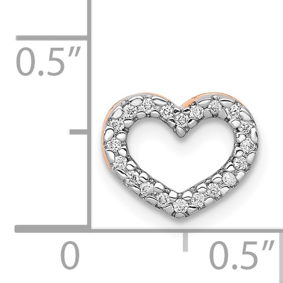Gold Diamond Heart Chain Slide