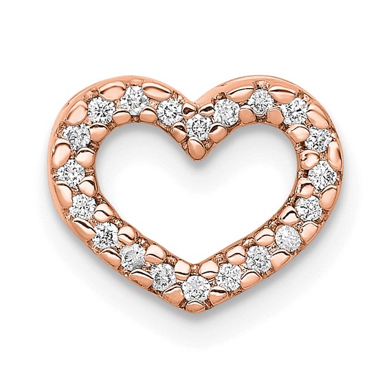 Gold Diamond Heart Chain Slide