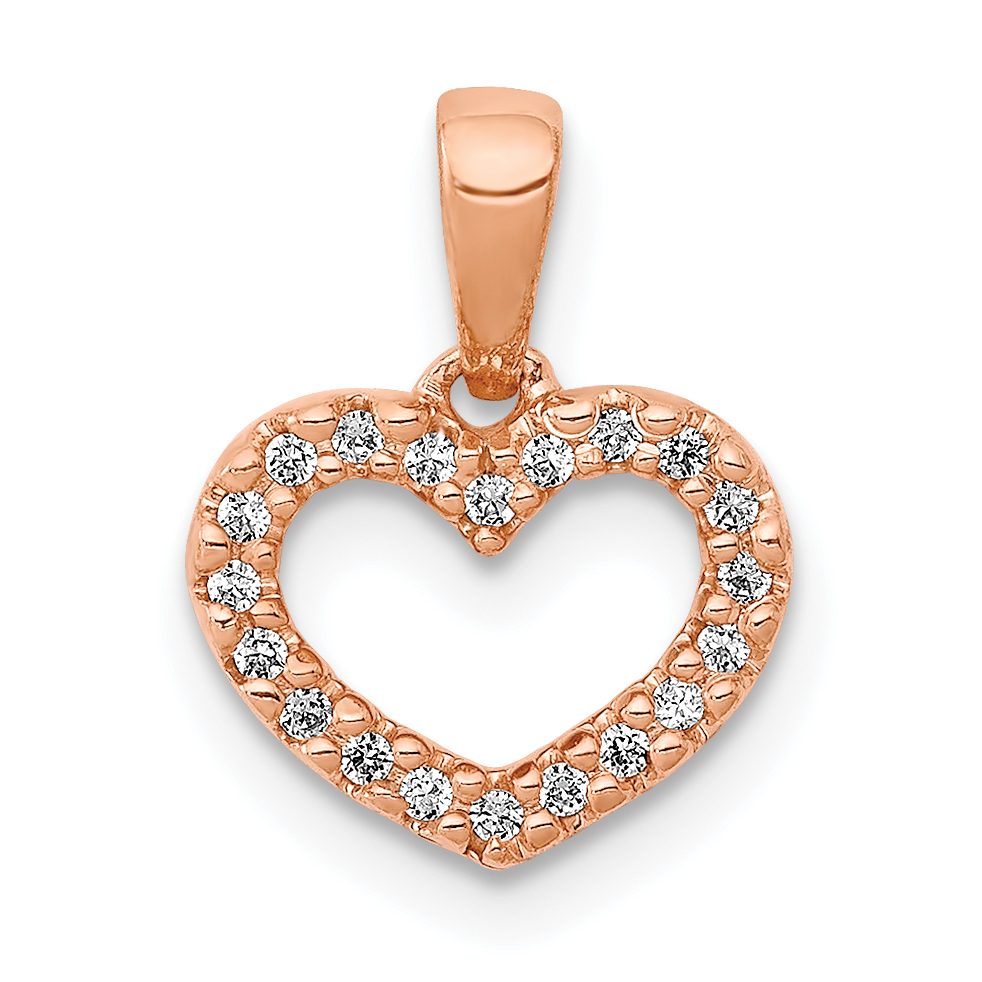 14k Rose Gold .03ct. Diamond Heart Pendant (PM4856-003-RA)
