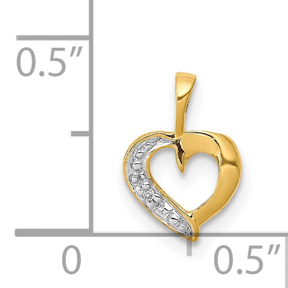 Gold Diamond  Heart Pendant
