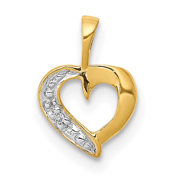 Gold Diamond  Heart Pendant
