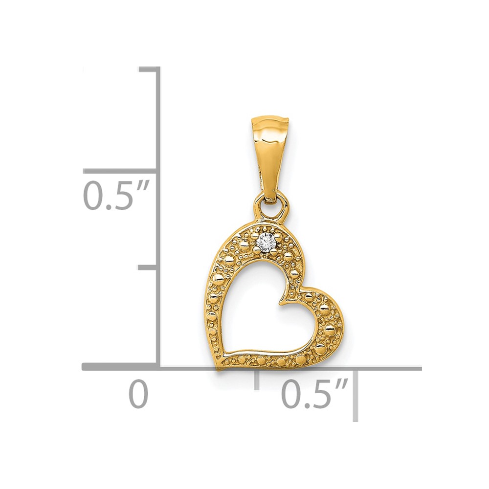 10K  .01ct. Diamond Heart Pendant (PM4859-001-1YA)