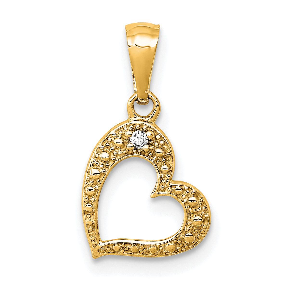 14k  .01ct. Diamond Heart Pendant (PM4859-001-YA)