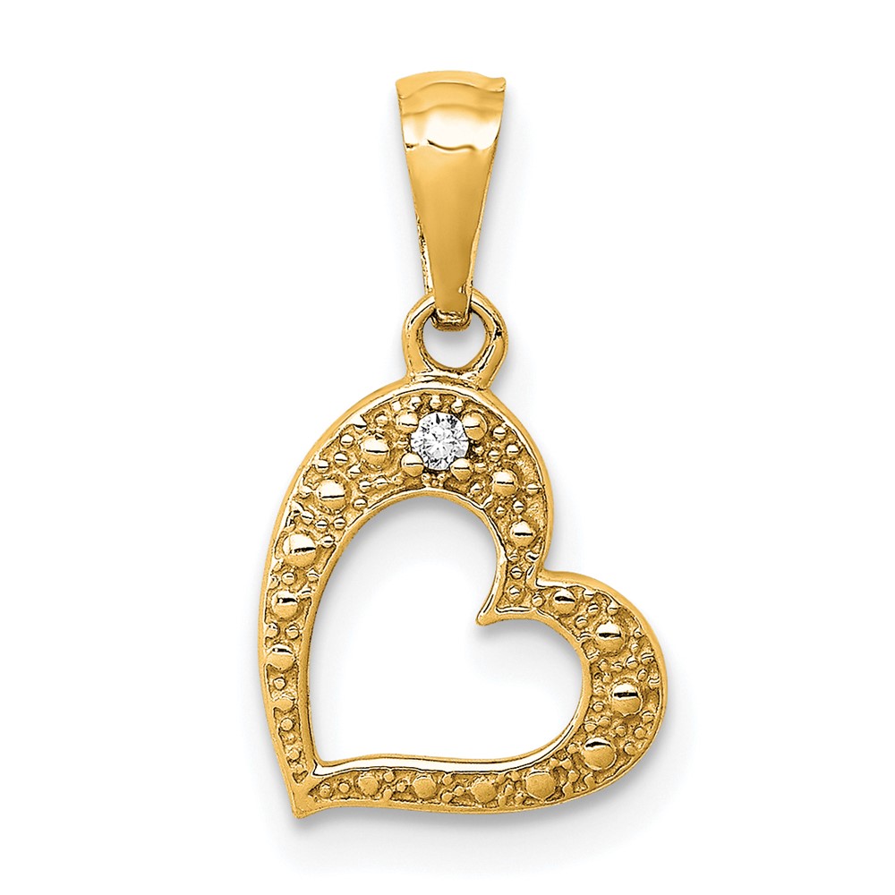 14k  .01ct. Diamond Heart Pendant (PM4859-001-YA)