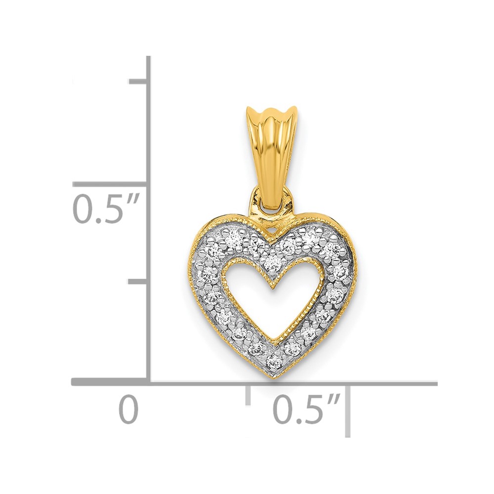 10K Diamond Heart Pendant (PM4861-010-1YA)