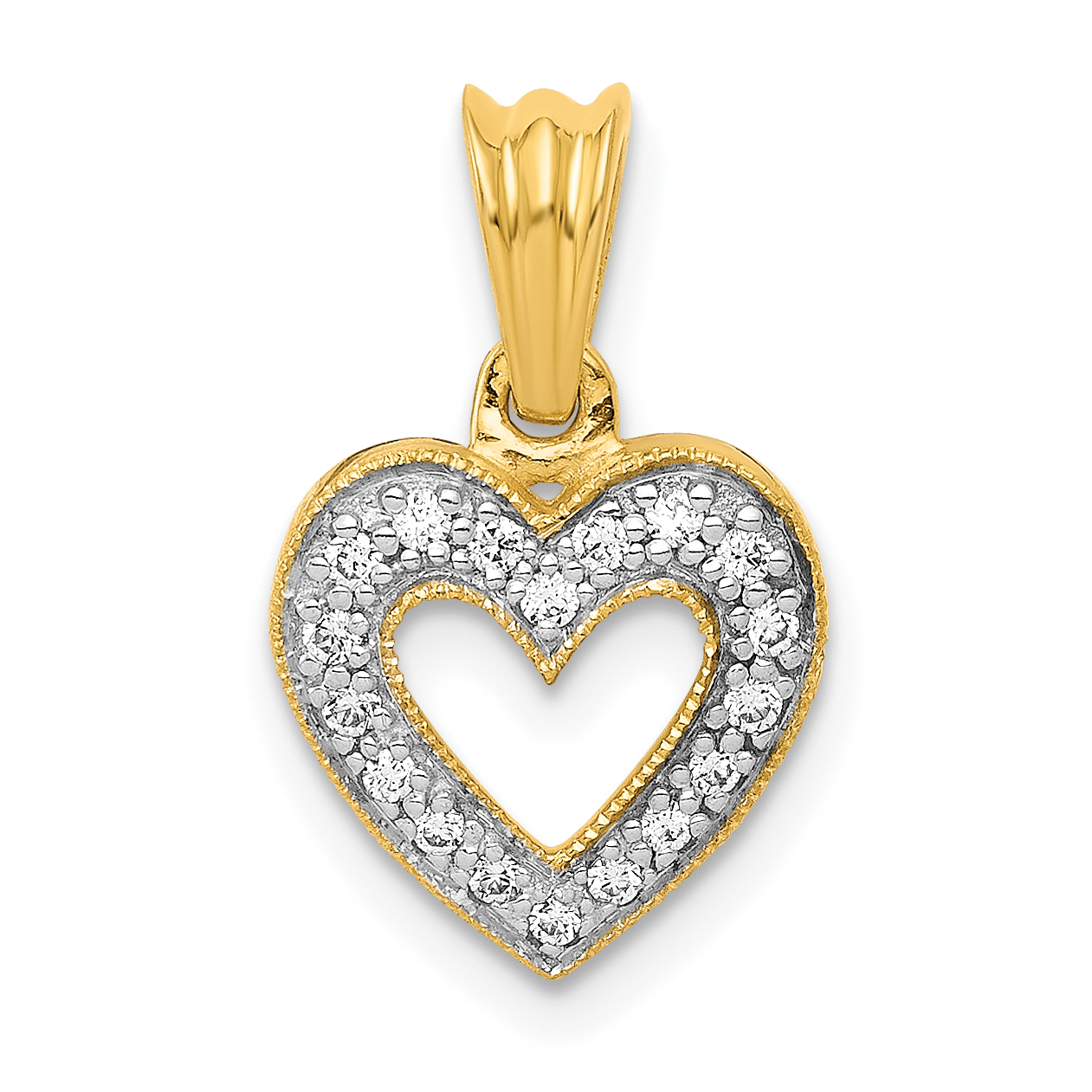10K Diamond Heart Pendant (PM4861-010-1YA)