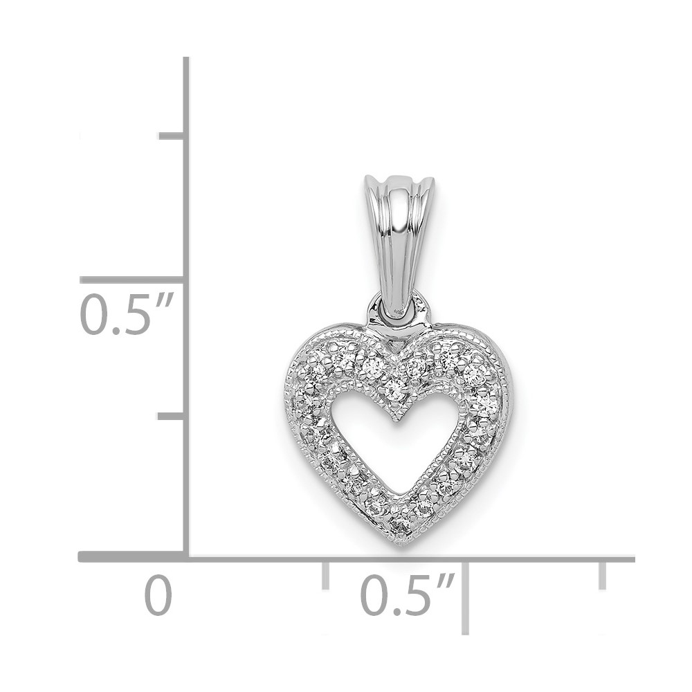 14k White Gold 1/10ct. Diamond Heart Pendant (PM4861-010-WA)