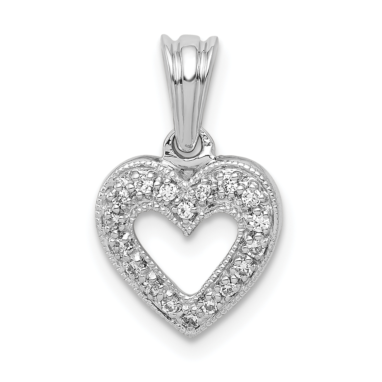 14k White Gold 1/10ct. Diamond Heart Pendant (PM4861-010-WA)