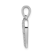 14K White Gold 0.25 Carat Lab Grown Diamond VS SI+ G+ Complete Heart Pendant view 2