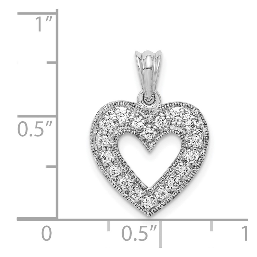 14k White Gold 1/4ct. Diamond Heart Pendant (PM4861-025-WA)