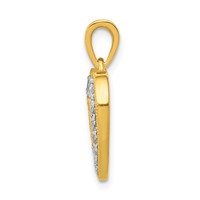 14K Yellow Gold 0.25 Carat Lab Grown Diamond VS SI+ G+ Complete Heart Pendant view 2