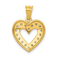 14K Yellow Gold 0.25 Carat Lab Grown Diamond VS SI+ G+ Complete Heart Pendant view 3